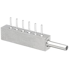 Stainless Steel Hypodermic Tubing Manifold, Inlet- 6 Gauge, 6 Outlets- 13 Gauge (Pack of 5)