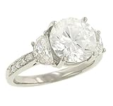 Half Moon/ound Diamond Engagement Ring .81cttw (CZ ctr