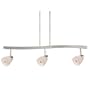 Three Spot Light Pendant in White Wiped Glass Finish: Dark Bronze