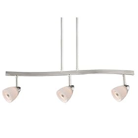Three Spot Light Pendant in White Wiped Glass Finish: Dark Bronze