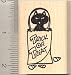 Cute Trick or Treat Cat Rubber Stamp - Wood Mounted