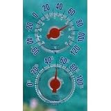 Window Cling Thermometer and Hygrometer (Clear) (15"H x 7.25"W)