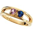 14K Yellow or White Gold Mother's Ring - 1 Stone
