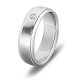 14k White Gold Men's Diamond Wedding Band, 7mm.