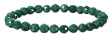 6mm Faceted Malachite Beaded Stretch Bracelet