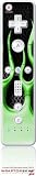Wii Remote Controller Skin - Metal Flames Green by WraptorSkinzTM