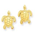 14k Gold Sea Turtle Post Earrings
