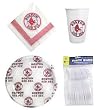 Boston Red Sox 96 Piece Plastic Dinnerware Set - Baseball Sports Merchandise