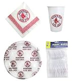 Boston Red Sox 96 Piece Plastic Dinnerware Set - Baseball Sports Merchandise by Caseys