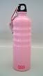 Oggi Pink Lustre Aluminum Sport Water Bottle with Screw Top Loop Cap & Caribiner Clip-26 oz