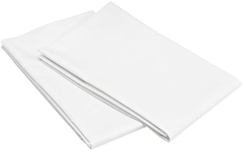 Scala Hotel Collection - 2PC White Solid Pillow Cases Queen Size ( 20 x 30 Inches, White) 100% Cotton Sateen for Maximum Softness and Easy Care, Elegant Double-Stitched Tailoring