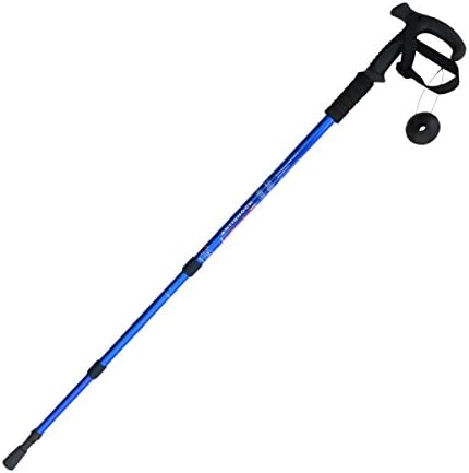 Walking Pole, Aluminum Soprting Climbing Battle 3 Sections Folding Adjustable Telescoping Anti Shock Nordic Walking Mountaineering (blue, inner lock)