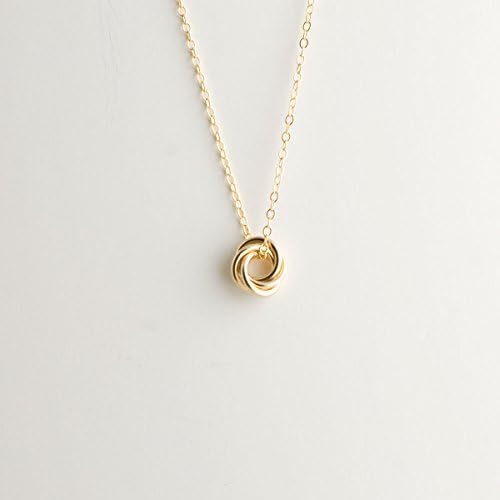 14k Yellow Gold Filll Mini Love Knot Necklace