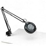Ledu Clamp-On Fluorescent Swing Arm Magnifier Lamp with 5 Lens, 42 Reach, Black