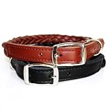 Deluxe Hand-braided 8-strand Semi-lustre Harness Leather Dog Collar