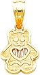 10K Yellow Gold Teddy Bear Charm Diamond Cut