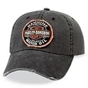 Harley-Davidson&reg; Men's Genuine Oil Patch Cap / Hat. 100% washed cotton. Frayed and distressed bill.