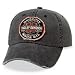 Apparel : Harley Davidson Men's Genuine Oil Patch Cap / Hat. 100% washed cotton. Pigment dyed twill. Frayed and distressed patch on front. Frayed and distressed bill. Adjustable back closure. 99492-07V-Dark Grey; 99539-08VM-Stone; 99538-08VM-Vintage Orange