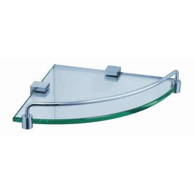 Corner Glass Shelf in Chrome Finish