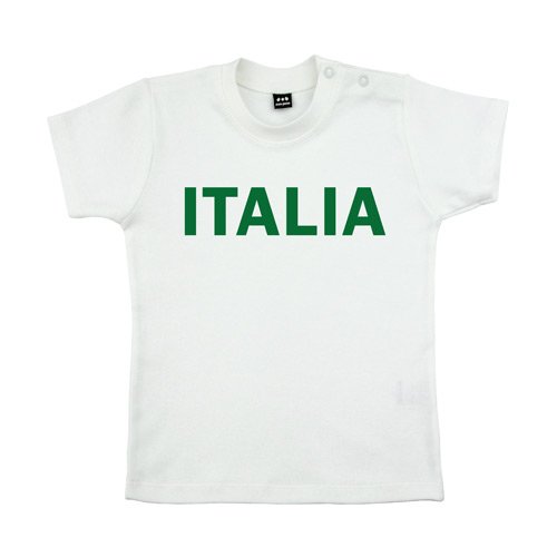 Baby – Kleinkinder T-Shirt – Italia Italien – Textil white / Motiv gruen Gr. 18-24 Monate