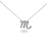 Eve's Addiction Sterling Silver & CZ Scorpio Zodiac Pendant