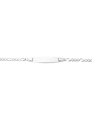 14k White Gold Hearts Child/Baby Id Bracelet 6"
