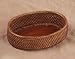 Oval Rattan and Wood Basket