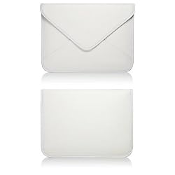 BoxWave Elite Leather Bookeen Cybook Orizon Messenger Pouch - Slim-Fit Synthetic Leather Carrying Case with Unique Envelope Sleeve Design - Bookeen Cybook Orizon Cases and Covers (Ivory White)