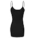 Emmalise Clothing Women's Basic Casual Plain Long Camisole Cami Top Tank - Black - Small