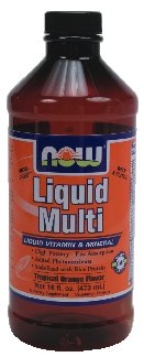 NOW Foods Liquid Multi Vitamin and Mineral Orange Iron Free with Xylitol 16-Ounce