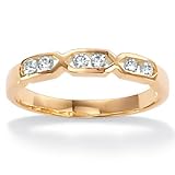 DiamonUltra&trade; Cubic Zirconia 18k Gold over Sterling Silver Channel-Set Ring