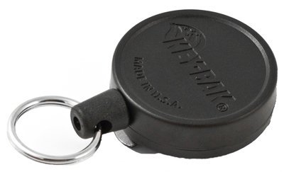 West Coast 0006-001 Key Reel, Split-Ring, Retractable, Black With 36-In. Polyester Cord