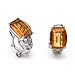 14k White Gold Barrel Cut Citrine and Diamond title=