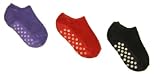 Riverstone Goods Kids/Toddler (Sock Size 6-8; Shoe Size 8-13; Ages 2-4 Years) Low-Cut Terry Non-Skid Slipper Socks - 3-Pack (Assorted Colors)