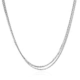 Sterling Silver 3 Row Oval Link Chain w/ Rhodium Finish 20