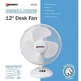 12" Oscillating Desk Fan