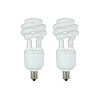 (2 Pack) 13-Watt CFL Compact Fluorescent E12 Base 5000K Bulb
