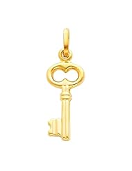 14K Yellow Gold Key Charm Pendant
