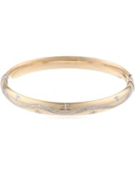 Bonded Sterling Silver and 14k Yellow Gold Star Bangle Bracelet