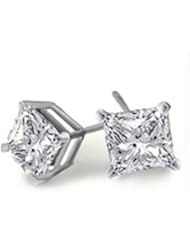 .20Ct Princess Diamond Solitaire Stud Earrings 18k Gold