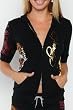 Ed Hardy Black Tiger Short Sleeve Stretch French Terry Hoodie