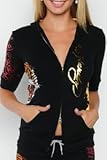 IMAGE OF Ed Hardy Black Tiger Short Sleeve Stretch French Terry Hoodie
