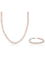 Sterling Silver Freshwater Cultured Pearl Baby Necklace and Bracelet Set