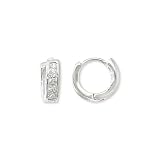 Sterling Silver Cubic Zirconia Huggie Earrings