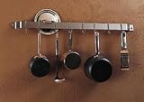 Rogar Brass Straight Wall Rack with Brass Hooks 36-in.