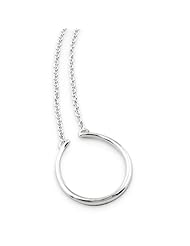 Sterling Silver Circle Charm Holder 17in Necklace