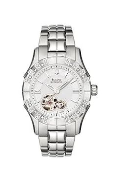 Bulova #96R123 Women's Stainless Steel Self Winding Automatic Diamond Accented Watch