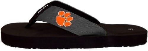 Clemson University Flip Flops by ToeGoz (6, Gray)