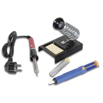 Velleman Kit de soudage electrique (fer a souder 25W+POMPE a dessouder vtd+support pour f Velleman Kit de soudage electrique (fer a souder 25W+POMPE a dessouder vtd+support pour f