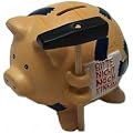 Sparschwein mit Hammer ca. 15 cm, Keramik